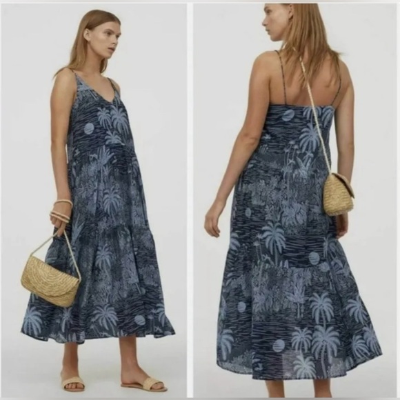 DESMOND & DEMPSEY x H&M Dresses & Skirts - DESMOND & DEMPSEY x H&M. Tropical Print Blue Maxi Dress NWOT Size Medium
